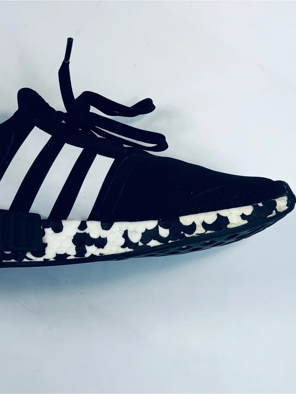 Adidas Youth NMD R 1 Running Shoes #GW9594 Black White Speckled Boys:6 Sneakers